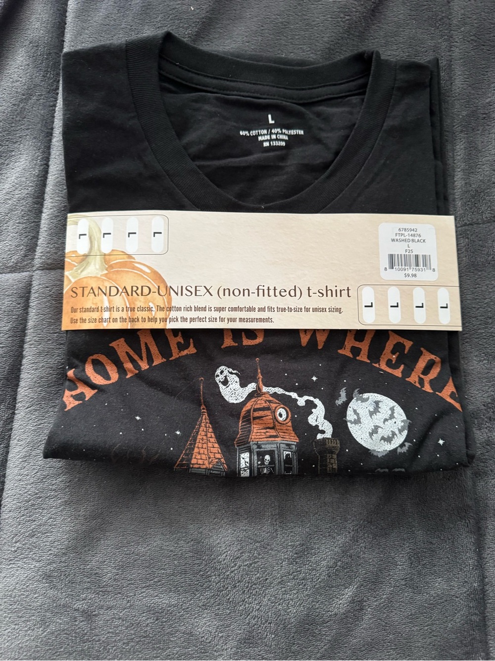 Unbranded Black Short-Sleeve Graphic T-Shirt - 'Home Is Where'